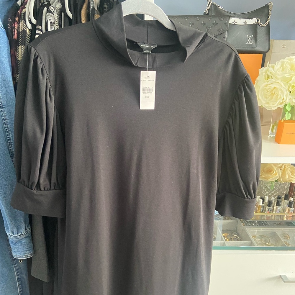 Black Mock Neck top